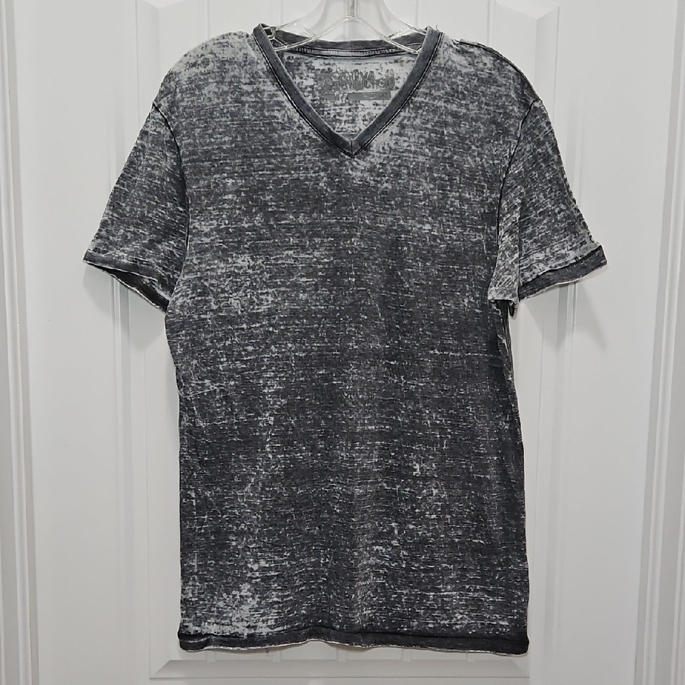 Creative Destruction Gray V-Neck Burnout T-Shirt